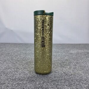 Wicked + Starbucks 16 OZ Stainless Steel Vacuum Sealed Tumbler Gold Glitter